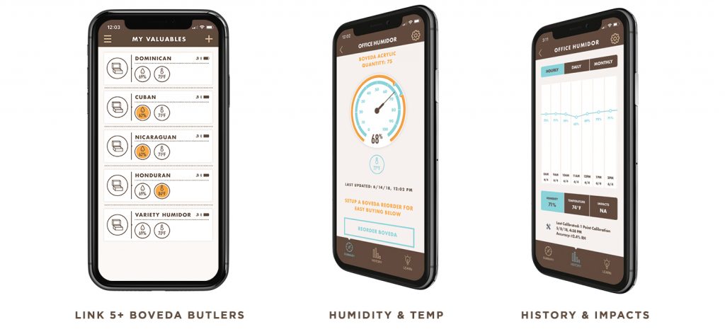 Boveda Butler Bluetooth App Screens