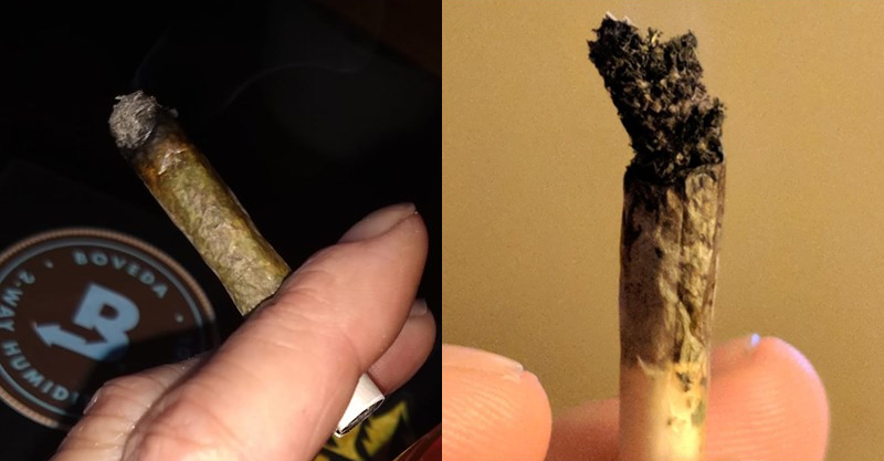 Produce dark or black ash (Conversely, the ash from clean dry carbon is light grey or even white. Which flower would you rather smoke?)