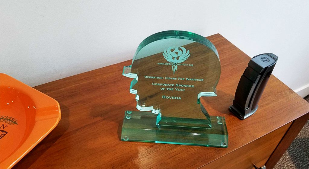 OP: CFW named Boveda 2019 “Sponsor of the Year.” The global leader in humidity control for cigars donates Boveda to travel in all cigar care packages. Without Boveda, it would be impossible to for cigars to travel to the harshest conditions and still arrive ready to smoke. Boveda was OP: CFW's first corporate sponsor when the group was first founded in 2012.
