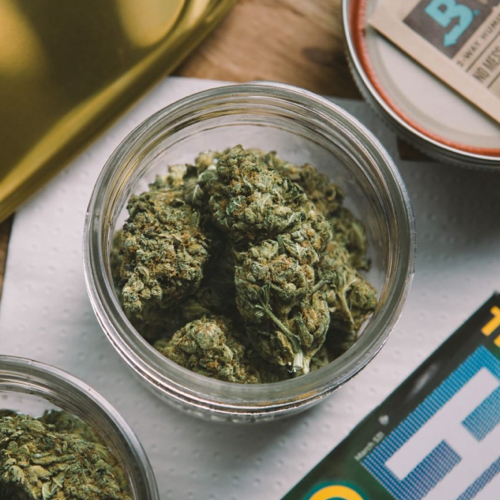 Cannabis in jar