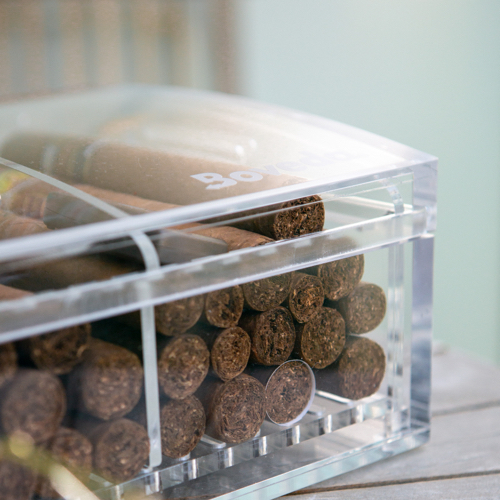 cigars in clear case