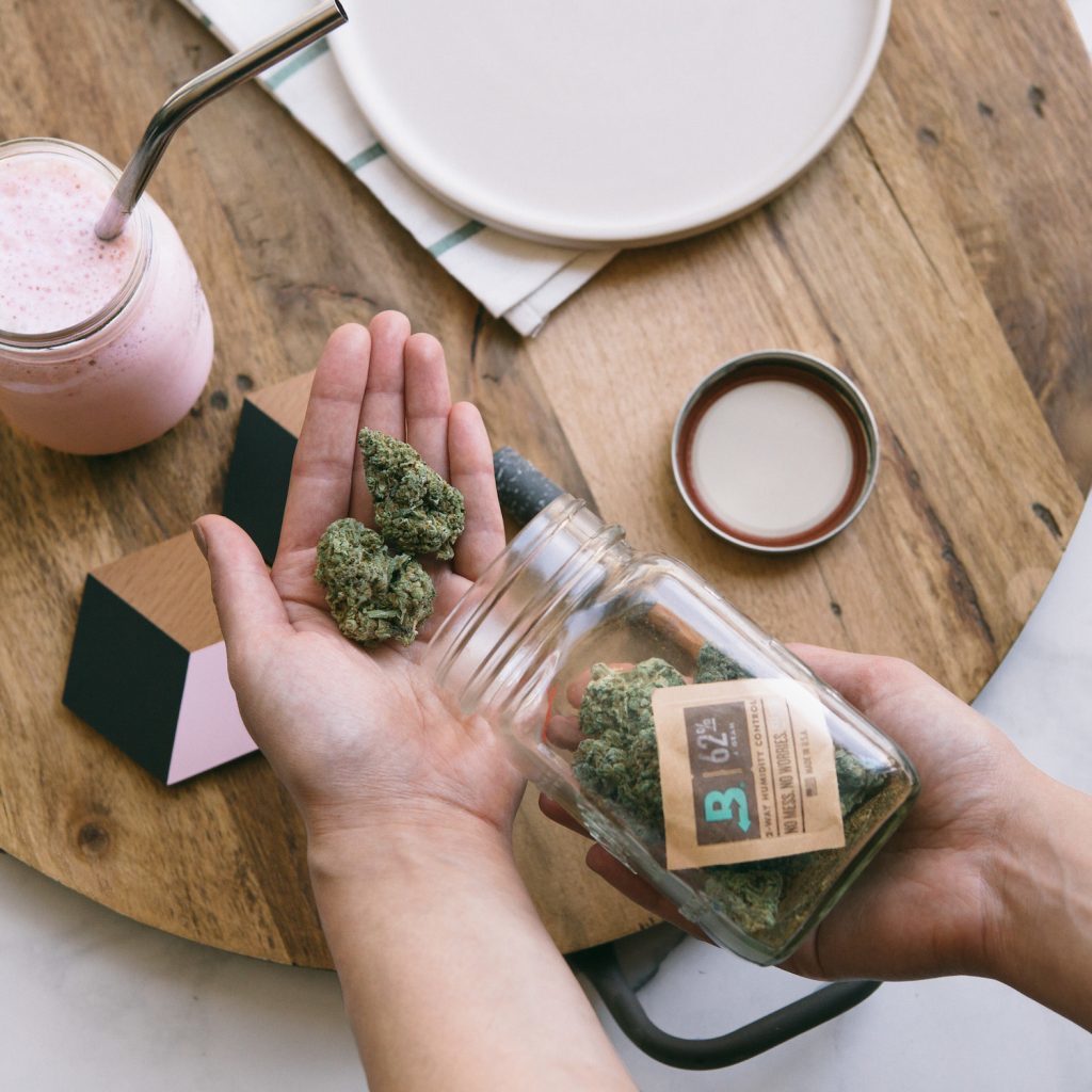 Boveda in jar with cannabis