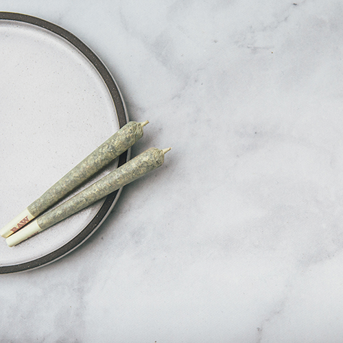two prerolls of cannabis