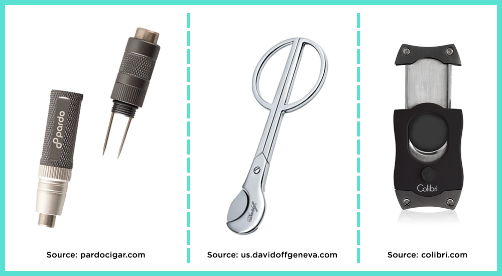 You can cut into a cigar to get your first draw with a cigar punch, cigar scissors or cigar cutter.
